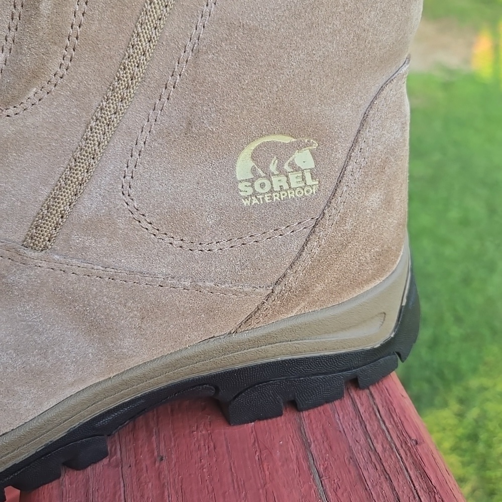 Sorel Beige Waterfall Boots Fleece Collar ZIP Waterproof Thinsulate Ultra US 8 - Picture 2 of 8